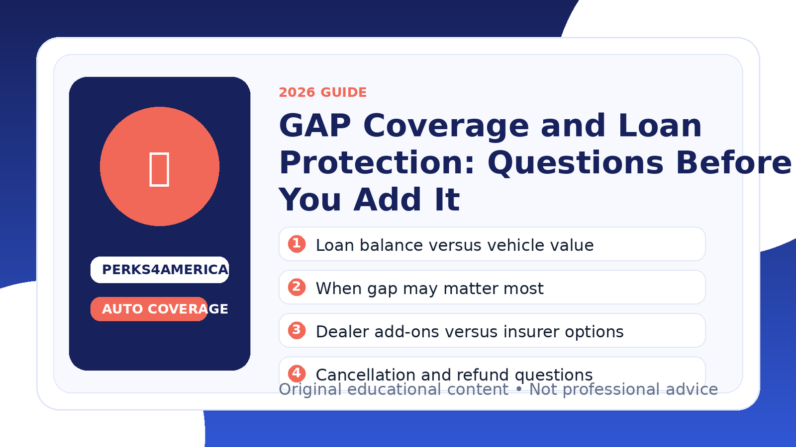 GAP Coverage and Loan Protection: Questions Before You Add It