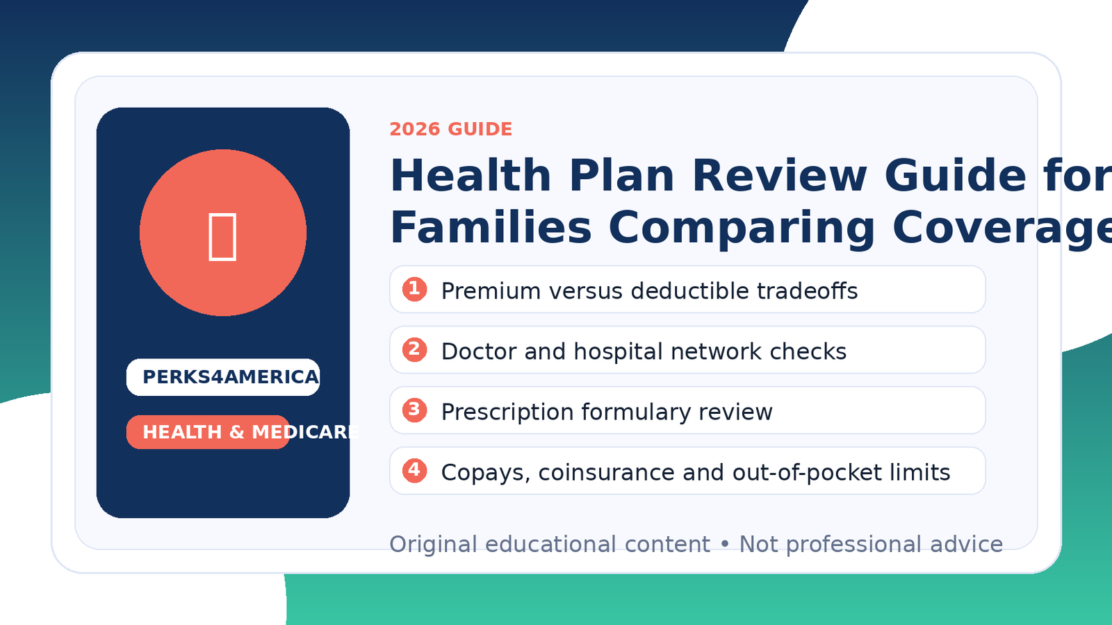 Health Plan Review Guide for Families Comparing Coverage