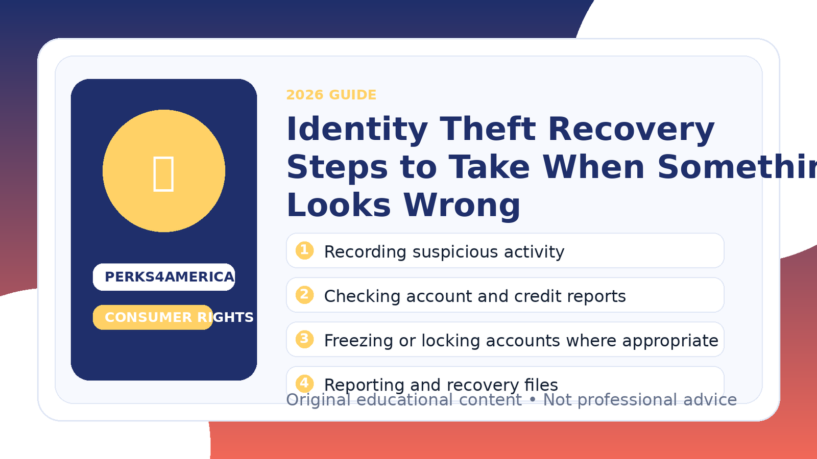 Identity Theft Recovery Steps to Take When Something Looks Wrong