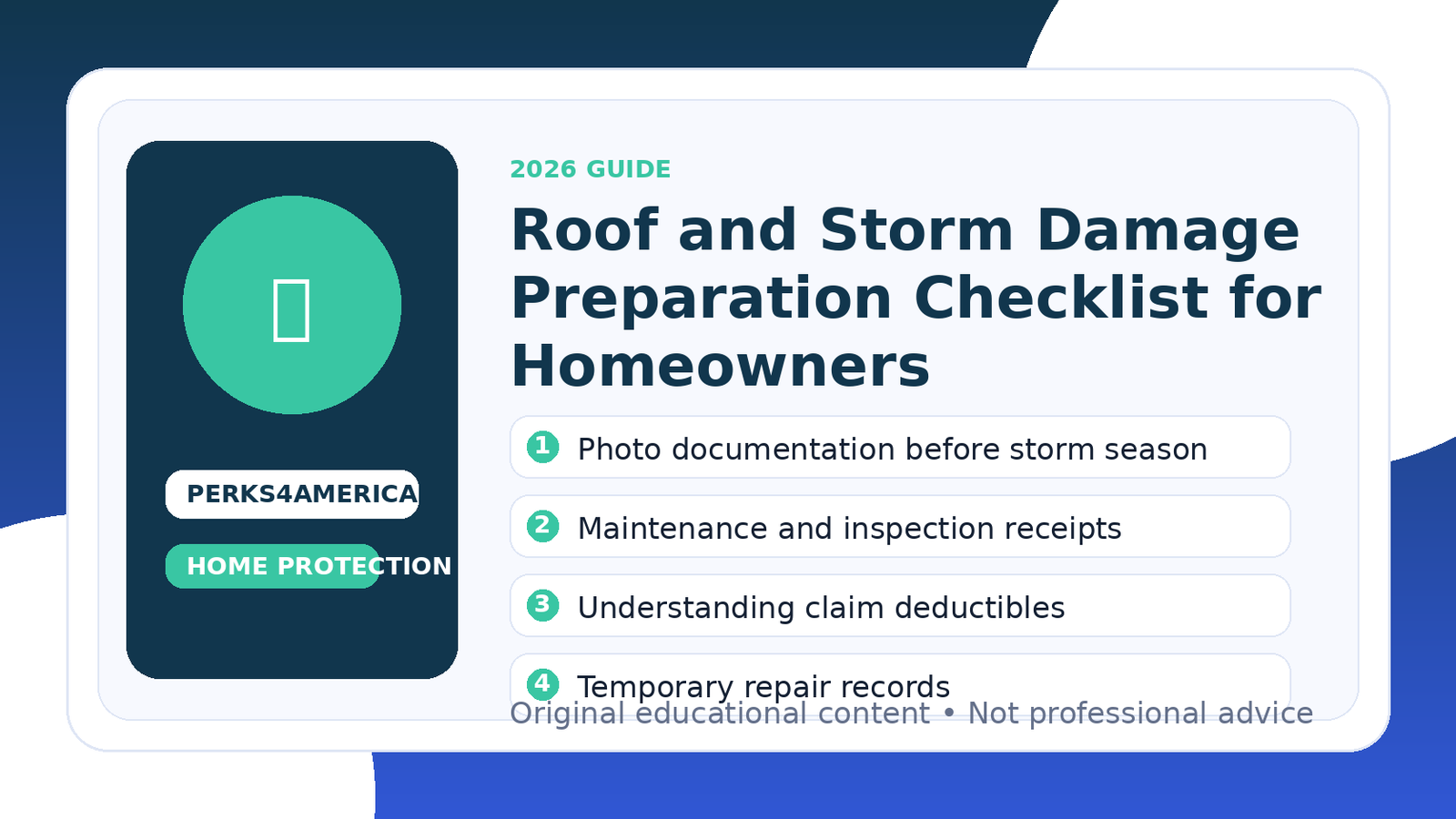 Roof and Storm Damage Preparation Checklist for Homeowners