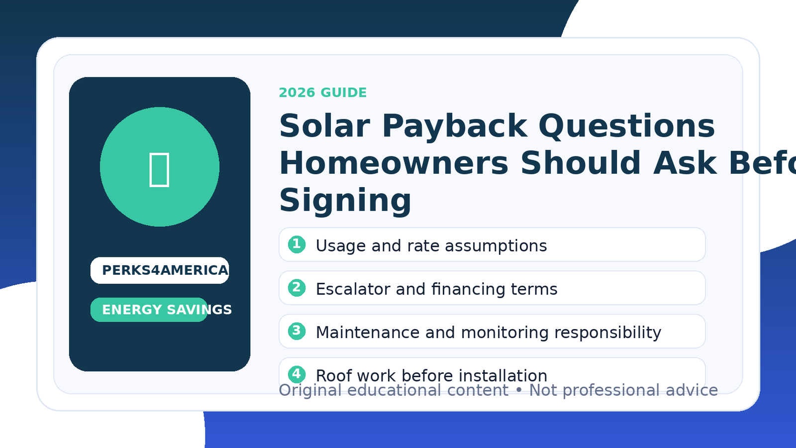 Solar Payback Questions Homeowners Should Ask Before Signing
