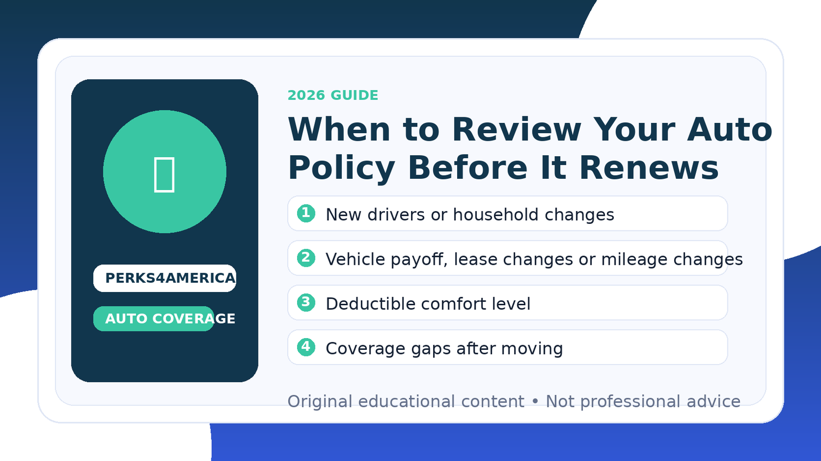When to Review Your Auto Policy Before It Renews